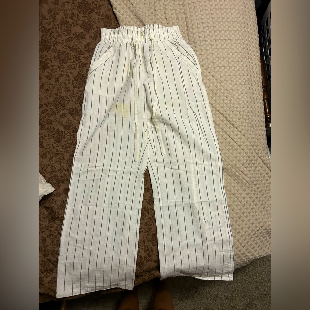Wide Leg Pin Striped Pants